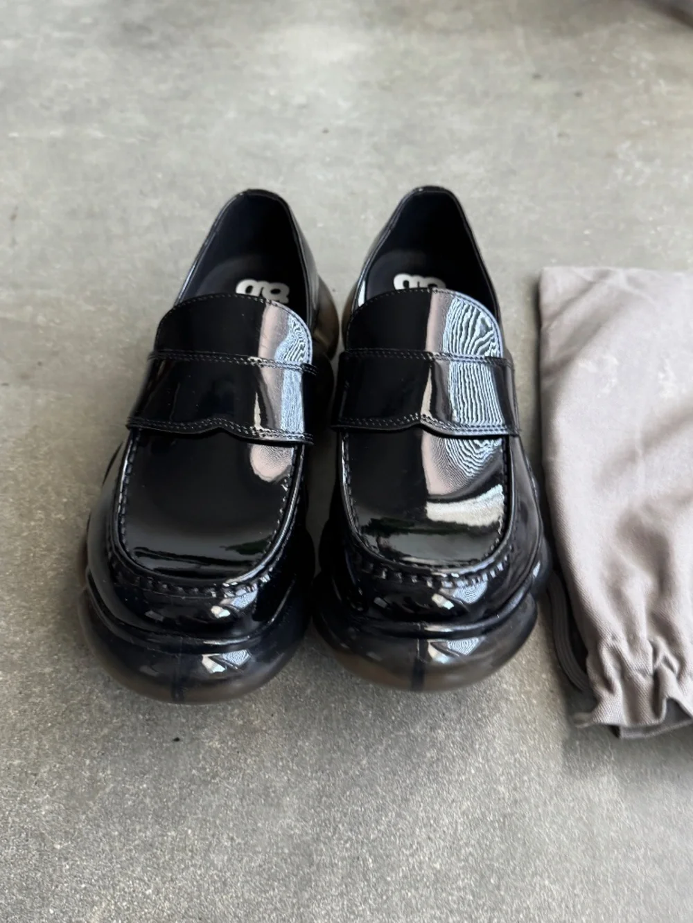 Grounds Jewelry Loafer, Black Patent Bubble Sole, Size US 12
